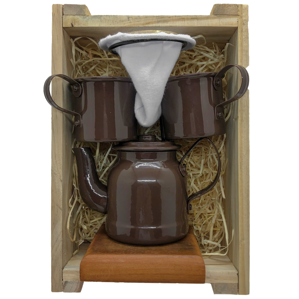 Kit de Café Individual MARROM Demolição com engradado Utensilios do Chef