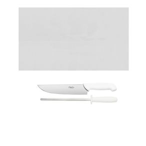 Tabua de Corte LISA polietileno Branca, 50 x 30, faca branca
